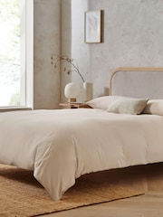 Natural Pure 100% Cotton 144 Thread Count Duvet Cover and Pillowcase Set - Image 1 of 3