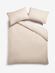 Natural Pure 100% Cotton 144 Thread Count Duvet Cover and Pillowcase Set - Image 2 of 3