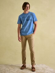 Joules Flynn Blue Jersey Crew Neck T-Shirt - Image 3 of 6