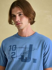 Joules Flynn Blue Jersey Crew Neck T-Shirt - Image 4 of 6