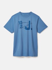 Joules Flynn Blue Jersey Crew Neck T-Shirt - Image 6 of 6