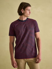 Joules Boathouse Orange/Navy Jersey Crew Neck T-Shirt - Image 1 of 6