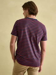 Joules Boathouse Orange/Navy Jersey Crew Neck T-Shirt - Image 2 of 6