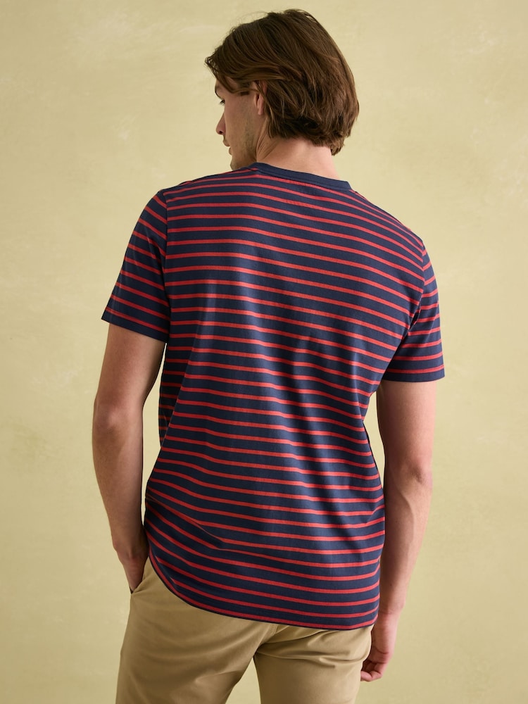 Joules Boathouse Orange/Navy Jersey Crew Neck T-Shirt - Image 2 of 6