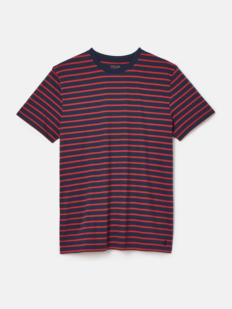 Joules Boathouse Orange/Navy Jersey Crew Neck T-Shirt - Image 6 of 6