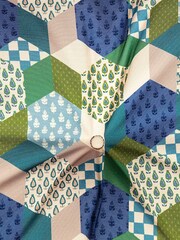 Laura Ashley Green Thistle Patchwork Lounger Dog Bed - Image 4 of 4