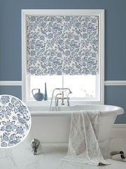Laura Ashley Blue Adain Palace Made to Measure 100% Cotton Roman Blinds - Image 1 of 6