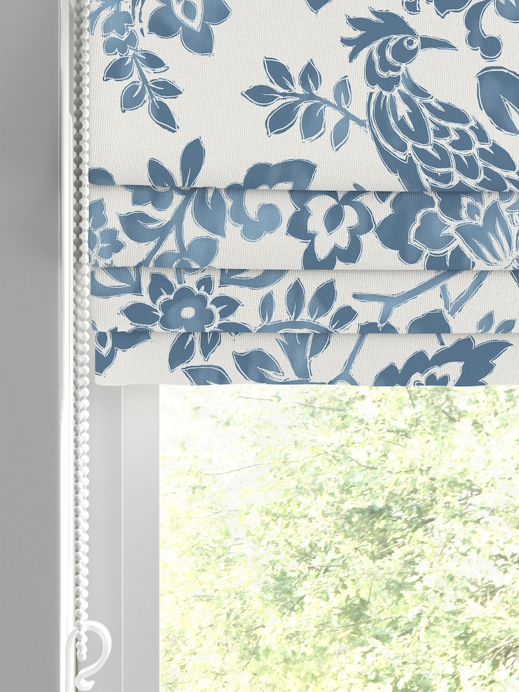 Laura Ashley Blue Adain Palace Made to Measure 100% Cotton Roman Blinds - Image 2 of 6