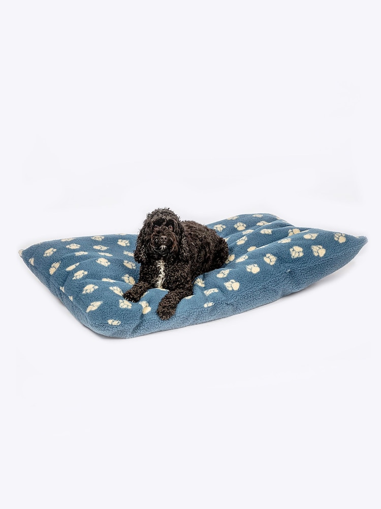 Danish Designs Blue Fleece Harbour Paw Deep Duvet Dog Bed - Image 1 of 5
