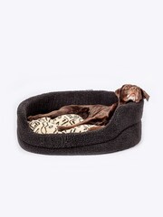 Danish Designs Neutral Fleece Geometric Slumber Dog Bed - Image 2 of 6