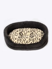 Danish Designs Neutral Fleece Geometric Slumber Dog Bed - Image 3 of 6