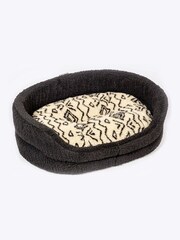 Danish Designs Neutral Fleece Geometric Slumber Dog Bed - Image 4 of 6