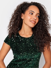 M&Co Green Sequin Velvet Dress - Image 5 of 5