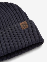 Navy Blue Knitted Rib Beanie Hat (1-16yrs) - Image 2 of 2