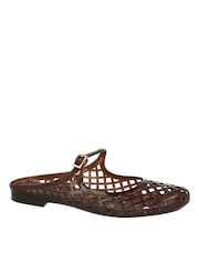 Novo Brown Fountain Flat Mary Jane Jelly Mules - Image 2 of 2