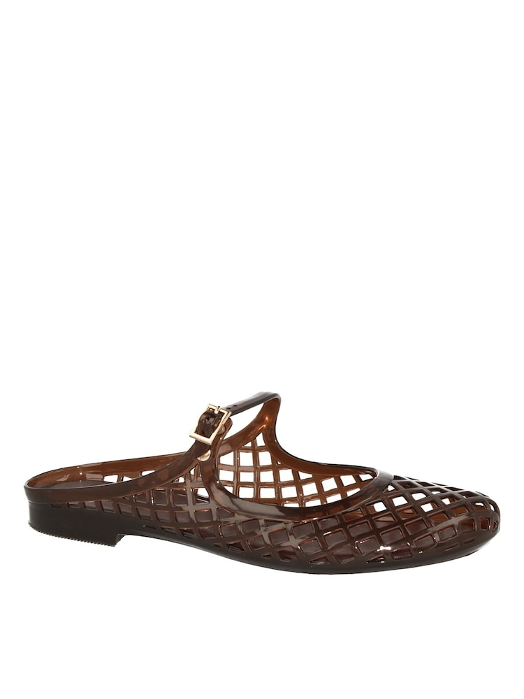 Novo Brown Fountain Flat Mary Jane Jelly Mules - Image 2 of 2 Novo Brown Fountain Flat Mary Jane Jelly Mules - Image 2 of 2