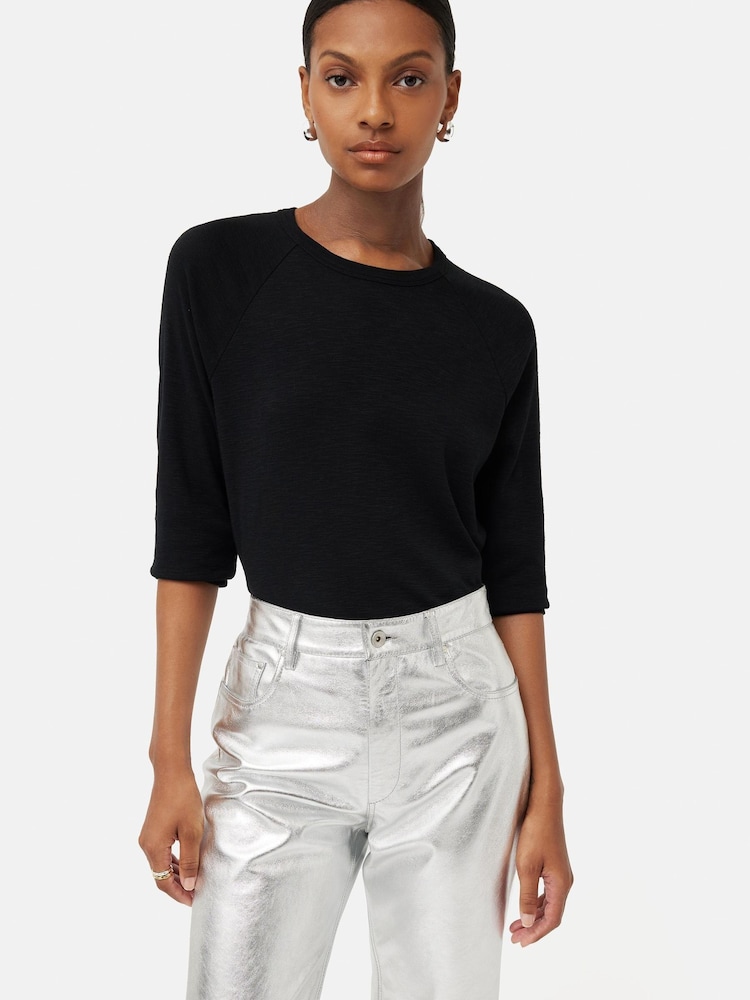 Jigsaw Cotton Luxe Raglan T-Shirt - Image 1 of 6