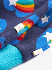 Little Bird by Jools Oliver Blue Rainbow Heart Sweat Top and Short Set - Image 6 of 7