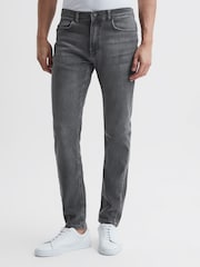Reiss Washed Grey Harry Slim Fit Washed Jeans - Image 1 of 5