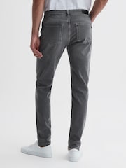 Reiss Washed Grey Harry Slim Fit Washed Jeans - Image 4 of 5