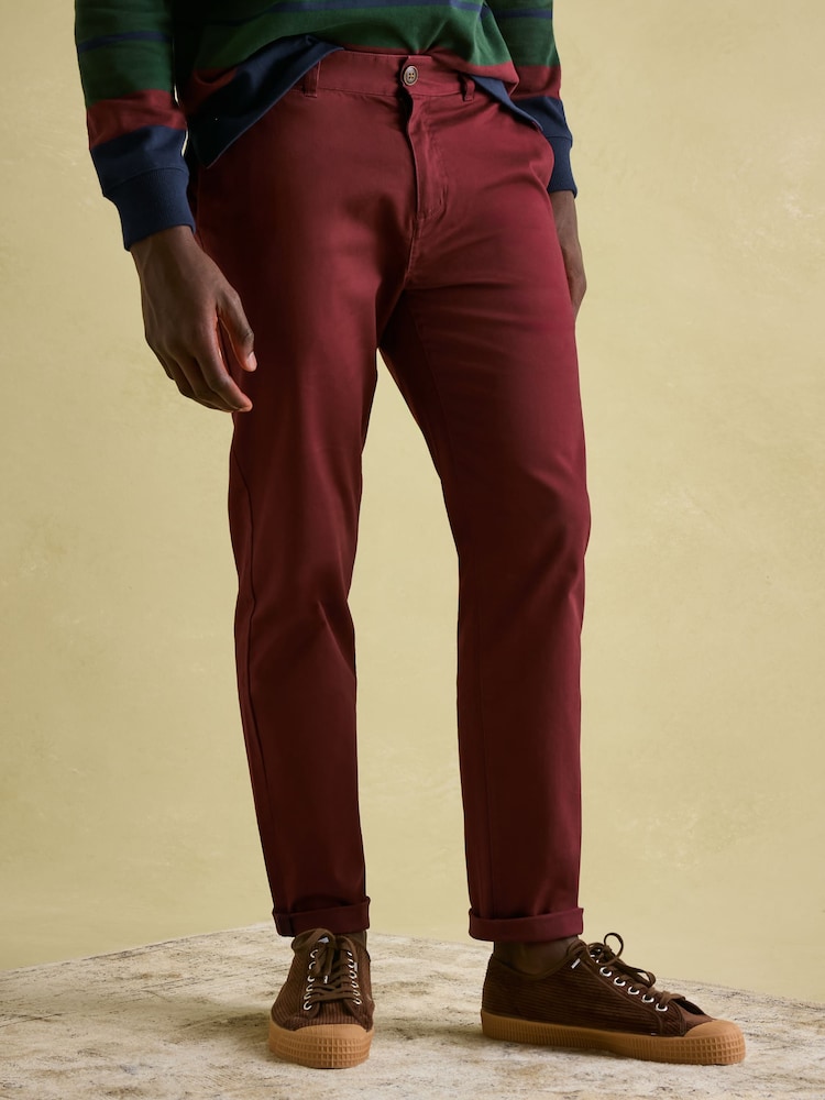 Joules Stamford Burgundy Slim Fit Chinos - Image 1 of 6