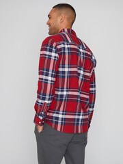 Threadbare Red 100% Cotton Long Sleeve Check Shirt - Image 2 of 4