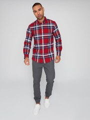 Threadbare Red 100% Cotton Long Sleeve Check Shirt - Image 3 of 4