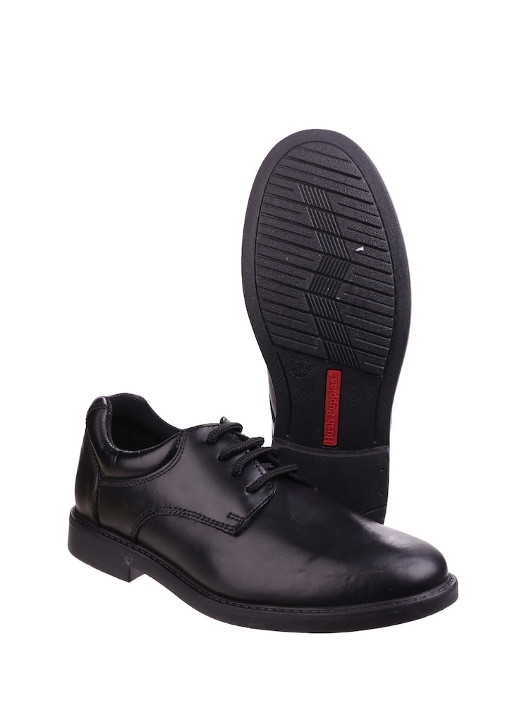 Hush Puppies Black Tim Senior School Shoes - Image 4 of 5