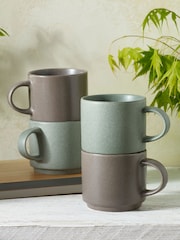 Set of 2 Green Elda Stacking Mugs - Image 4 of 4