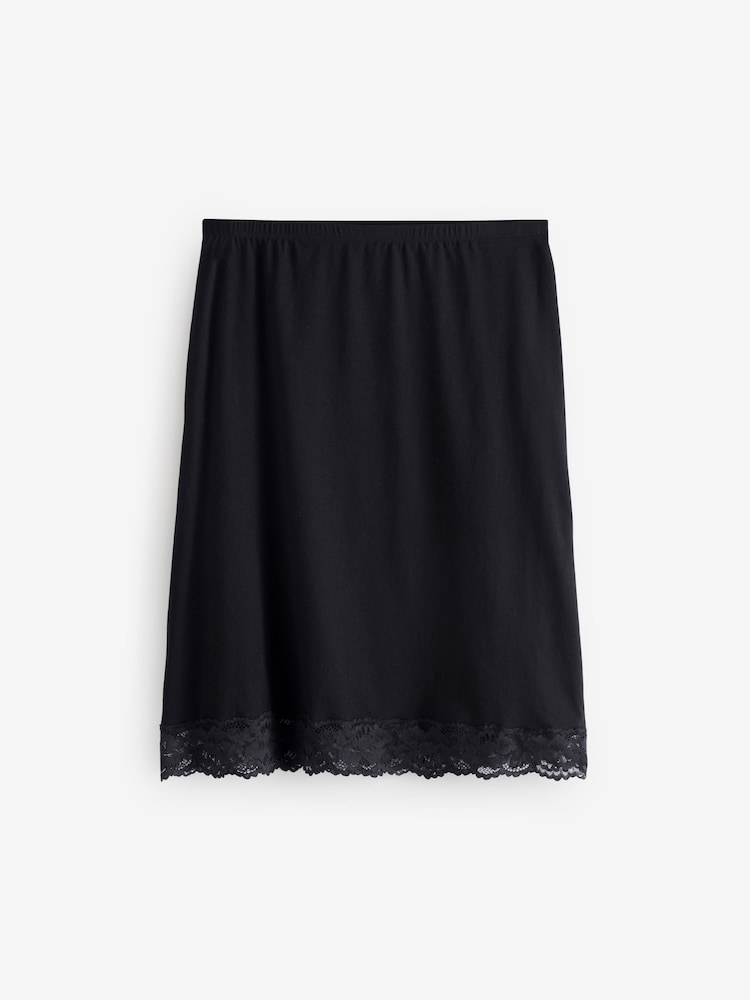 Black/White Long Cotton Short Half Slips 2 Pack - Image 2 of 4