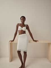 Black/White Long Cotton Short Half Slips 2 Pack - Image 5 of 9
