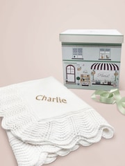 Babyblooms 100% Cotton Personalised Luxury Knitted Baby Blanket Gift - Image 1 of 3