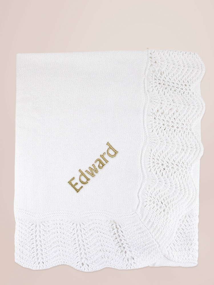 Babyblooms 100% Cotton Personalised Luxury Knitted Baby Blanket Gift - Image 2 of 3