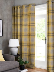 Gold Astley Check Made To Measure Curtains - Image 1 of 10
