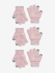 Pink 3 Pack Touch Tip Magic Gloves (3-16yrs) - Image 1 of 2