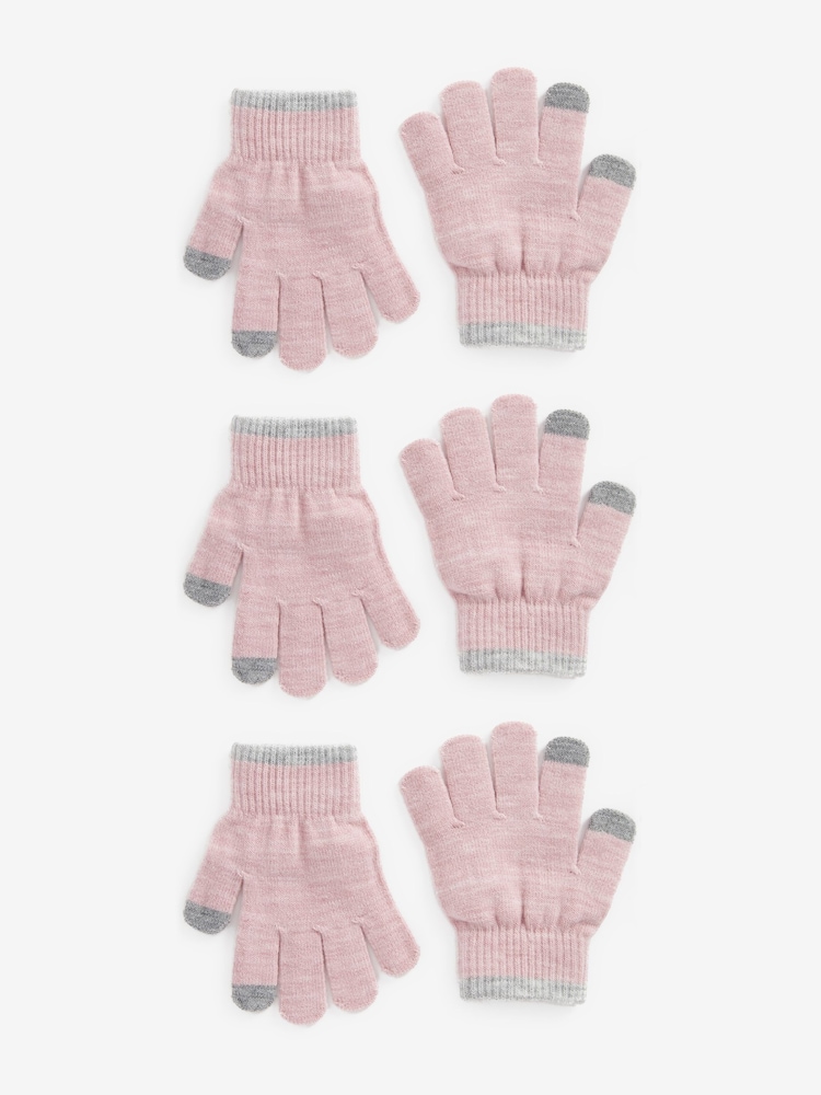 Pink 3 Pack Touch Tip Magic Gloves (3-16yrs) - Image 1 of 2