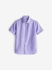 Lilac Purple Short Sleeve Cotton Rich Oxford Shirt (3-16yrs) - Image 1 of 3