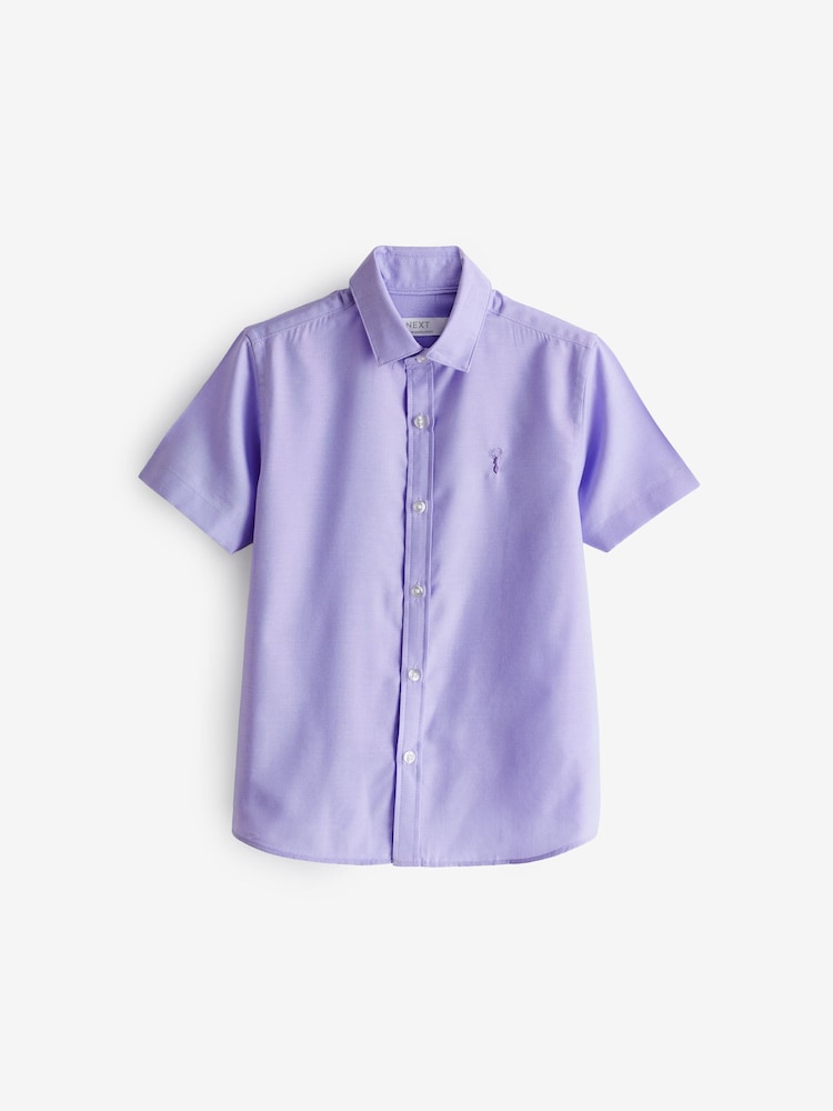 Lilac Purple Short Sleeve Cotton Rich Oxford Shirt (3-16yrs) - Image 1 of 3