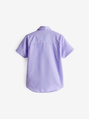 Lilac Purple Short Sleeve Cotton Rich Oxford Shirt (3-16yrs) - Image 2 of 3