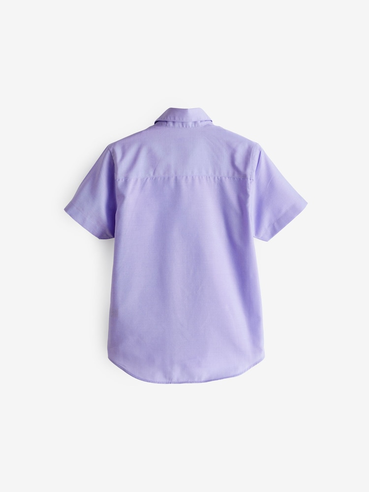 Lilac Purple Short Sleeve Cotton Rich Oxford Shirt (3-16yrs) - Image 2 of 3