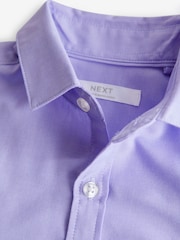 Lilac Purple Short Sleeve Cotton Rich Oxford Shirt (3-16yrs) - Image 3 of 3