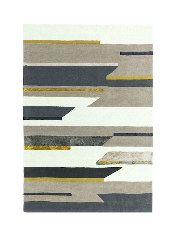 Asiatic Rugs Mustard Yellow Matrix Geo Wool Rich Rug - Image 2 of 2