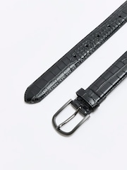 River Island Black Croc Belt - Image 2 of 2