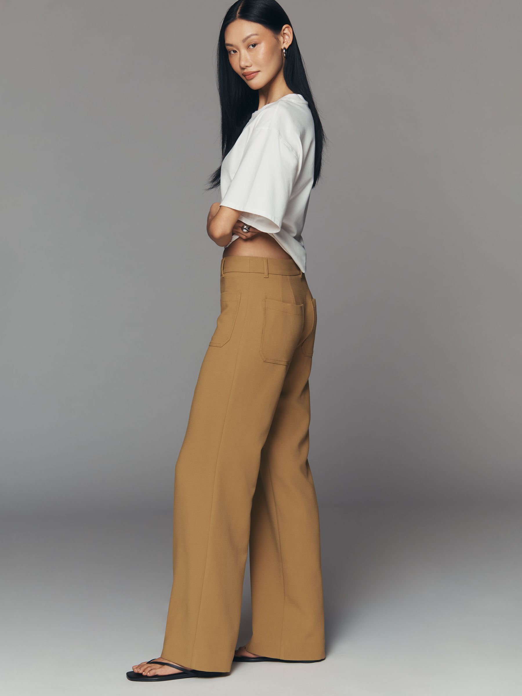 Goopi made Pants ベージュ Buy Anthropologie Green Maeve Jude Wide-Leg Trousers from Next USA