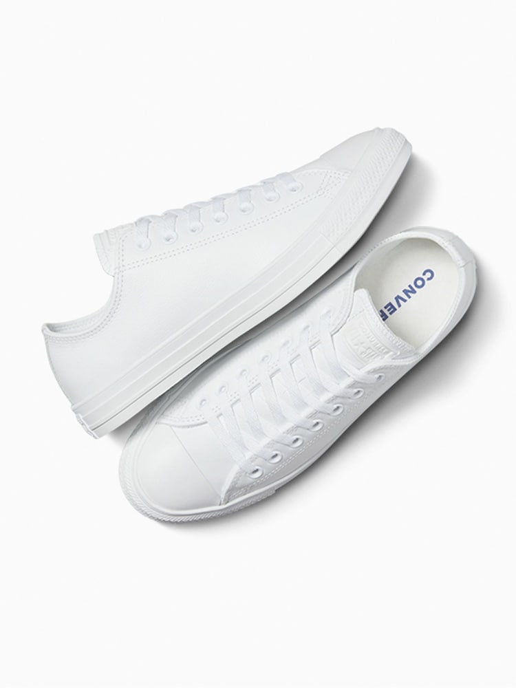 Converse White Chuck Taylor All Stars Leather Ox Trainers - Image 6 of 11