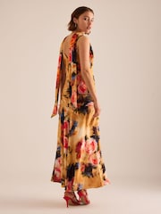 Anthropologie Yellow Floral Drop-Waist Maxi Skirt - Image 2 of 5