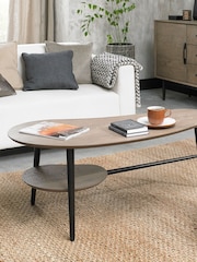 Bentley Designs Natural Vintage Weathered Oak Shaped Coffee Table - Image 1 of 2