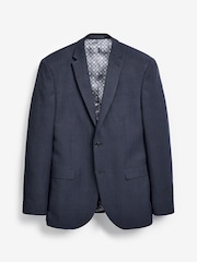 Navy Blue Regular Fit Check Suit Jacket - Image 7 of 7