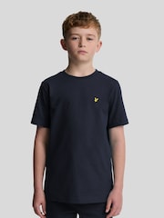 Lyle & Scott Navy Blue Boys Essentials 100% Cotton Crew Neck T-Shirt - Image 1 of 7