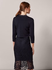 Phase Eight Blue Salma Lightweight Knitted Jacket - Image 2 of 6